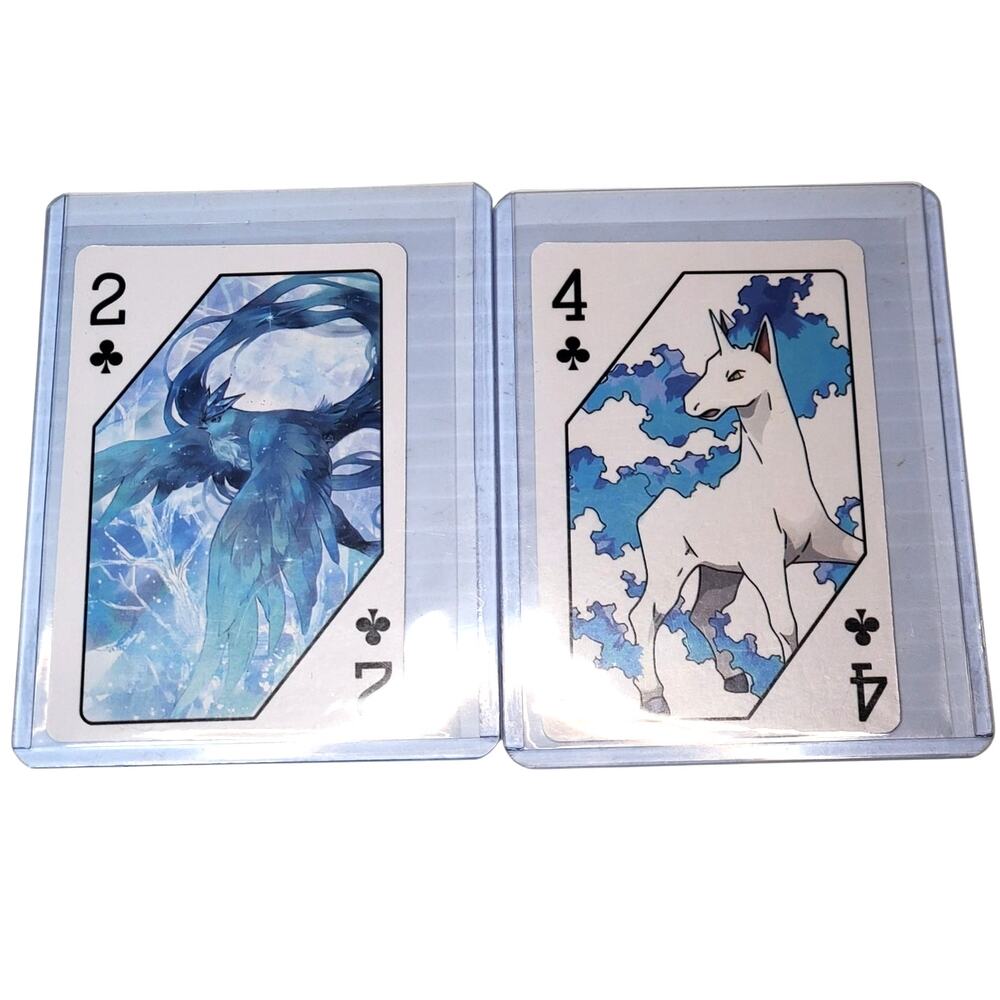 2 & 4 of Clubs Dual Ice Flying Type Articuno Ice Type Legendary Horse Cards